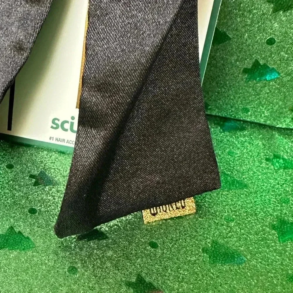 WICKED black satin hair bow barrette NWT
